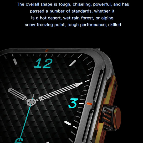 1.9 Inch Tft Square Screen Smart Watch Supports Blood Pressure Monitoring Black Orange Smart Watches