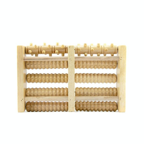5 Row Foot Massager Wooden Roller 27X19x4.5Cm Massagers