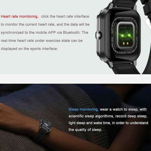 2.01 Inch Bluetooth Earphone Smart Watch With Nfc & Steel Strap Black Smart Watches