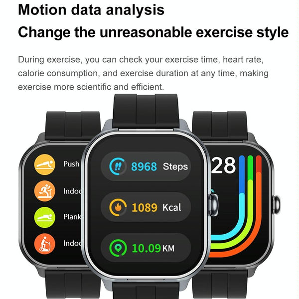 2.01 Inch Bluetooth Earphone Smart Watch With Nfc & Steel Strap Black Smart Watches