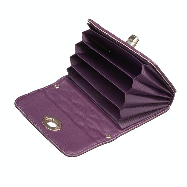 Horizontal Card Bag Mobile Phone Back Sticker With Metal Buckle Dark Purple Cases Covers & Skins