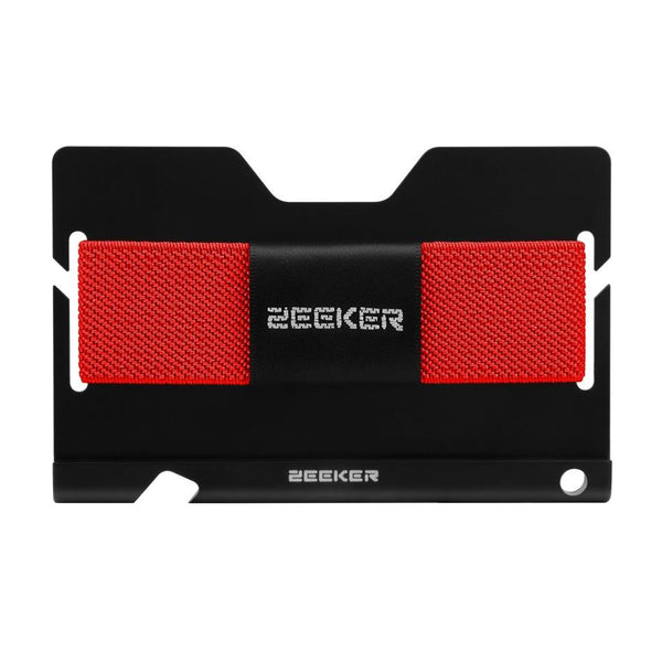 Multi Function Aluminum Card Holder For Men & Women Elastic Band Wallet Red Wallets
