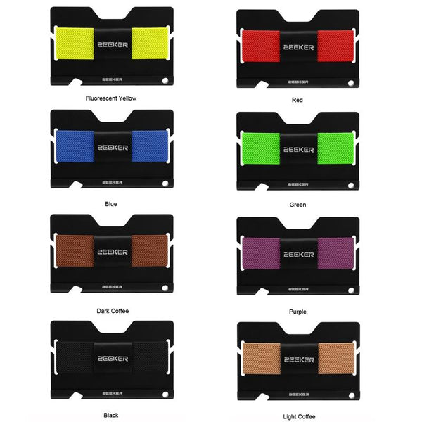 Multi Function Aluminum Card Holder For Men & Women Elastic Band Wallet Red Wallets