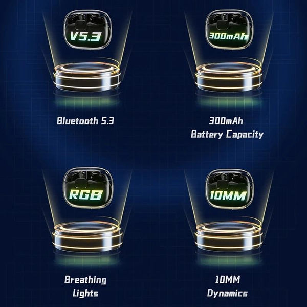 Black Tws Gaming Bluetooth T52 Earbuds