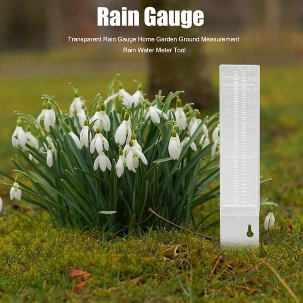 Outdoor Garden Rain Gauge Transparent Plastic 25X4.5X2.7Cm Moisture & Ph Meters