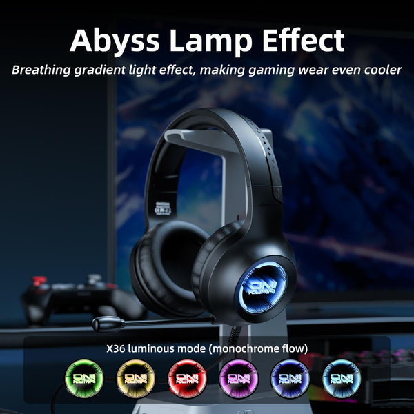 40Mm Custom Drive Game With Abyss Lamp Effect Black Headphones