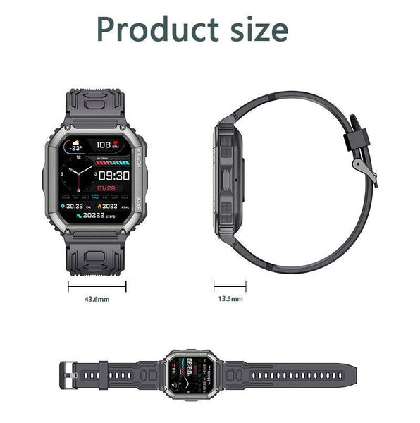 1.8 Inch Heart Rate Blood Pressure Monitoring Smart Calling Watch Black Smart Watches