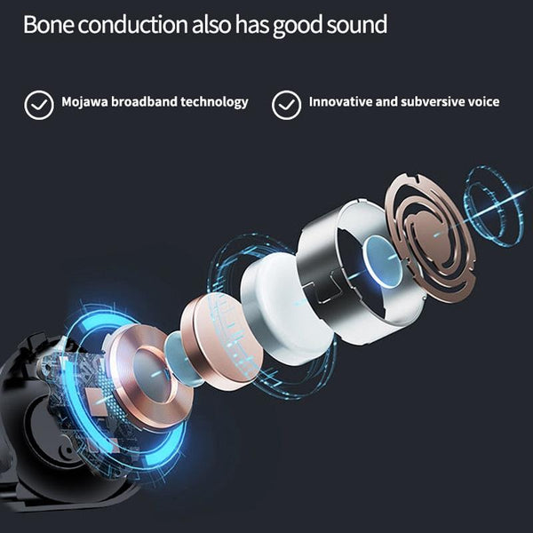 Bluetooth Earphones With Stereo Vibration Black Earbuds