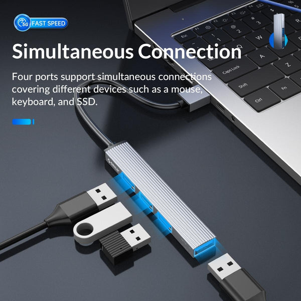 Usb 3.0 + 2.0 Hub Adapter Space Gray Usb Cables Hubs & Adapters