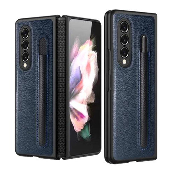 For Samsung Galaxy Z Fold4 5G Litchi Texture Hinge Case Black Cases Covers & Skins