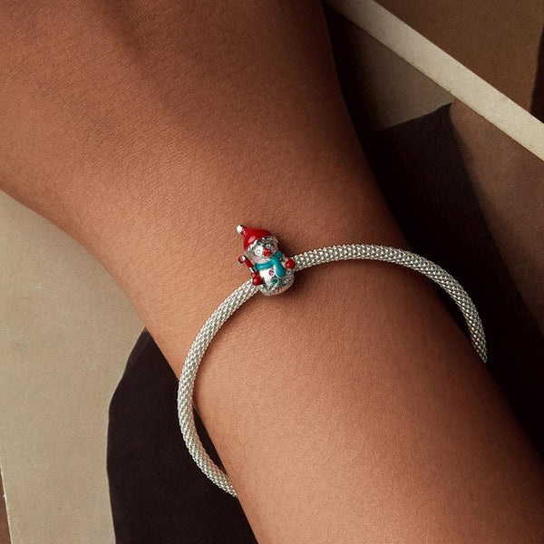 925 Sterling Silver Snowman Bracelet Beads Charms & Pendants