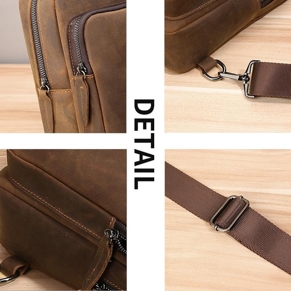 Leather Travel Messenger Bag Coffee Bags