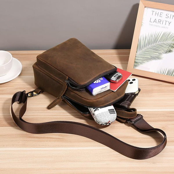 Leather Travel Messenger Bag Coffee Bags