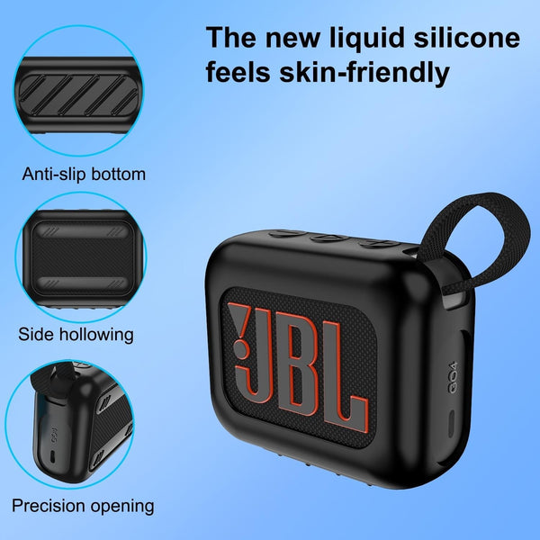 Silicone Protective Case For Jbl Go 4 Bluetooth Speaker Black Cases Covers & Skins