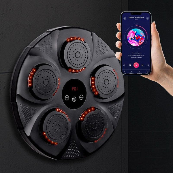 Bluetooth Music Boxing Machine Fitness Trainer Wall Hanging Sanda Sandbag Red Light Black Punching Bags
