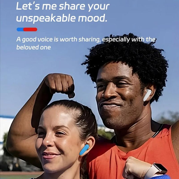 Wireless Noise Cancelling Bluetooth Music Cube Red Earbuds