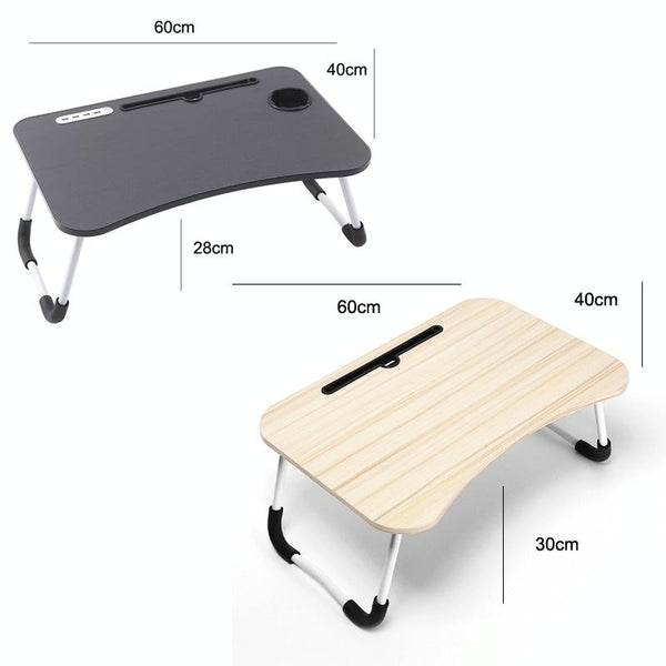 Folding Desk With Fan & Lamp Compact Design Cool Black Laptop Desks