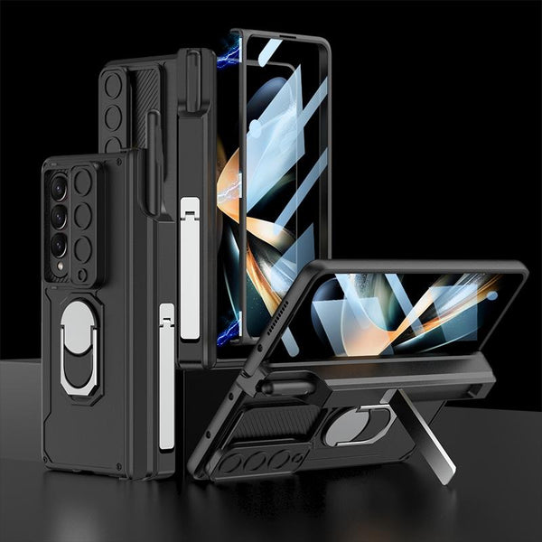 For Samsung Galaxy Z Fold4 5G Magnetic Phone Case With Pen Holder Foldable Black Cases Covers & Skins