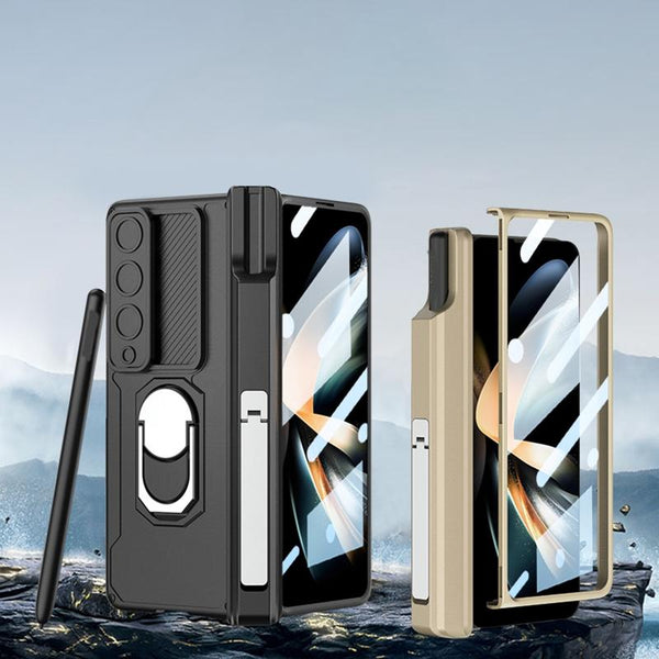 For Samsung Galaxy Z Fold4 5G Magnetic Phone Case With Pen Holder Foldable Black Cases Covers & Skins