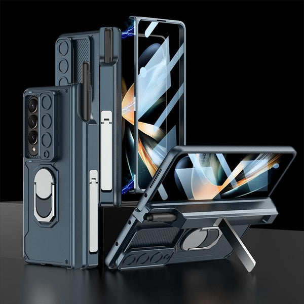 For Samsung Galaxy Z Fold4 5G Magnetic Phone Case With Pen Holder Foldable Black Cases Covers & Skins