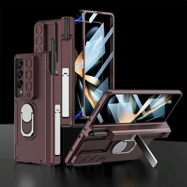 For Samsung Galaxy Z Fold4 5G Magnetic Phone Case With Pen Holder Foldable Black Cases Covers & Skins
