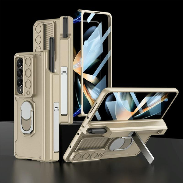 For Samsung Galaxy Z Fold4 5G Magnetic Phone Case With Pen Holder Foldable Black Cases Covers & Skins