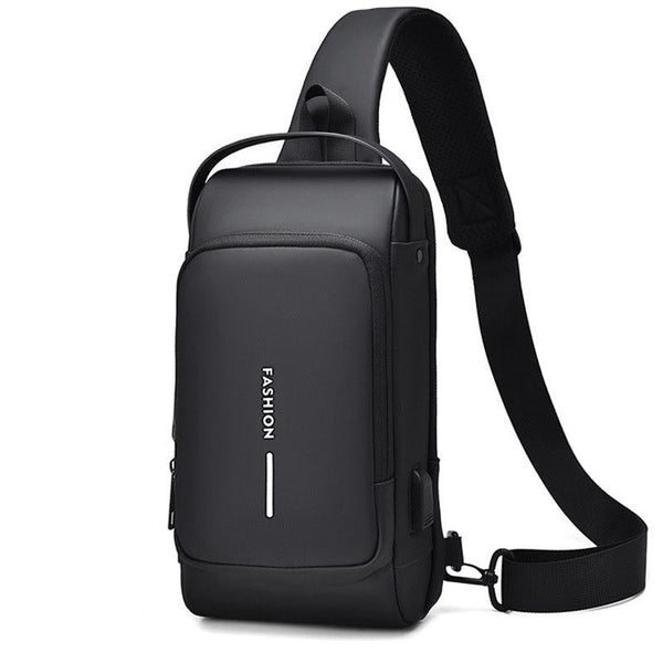 Waterproof Usb Crossbody Backpack For Sports Black Gold Backpacks