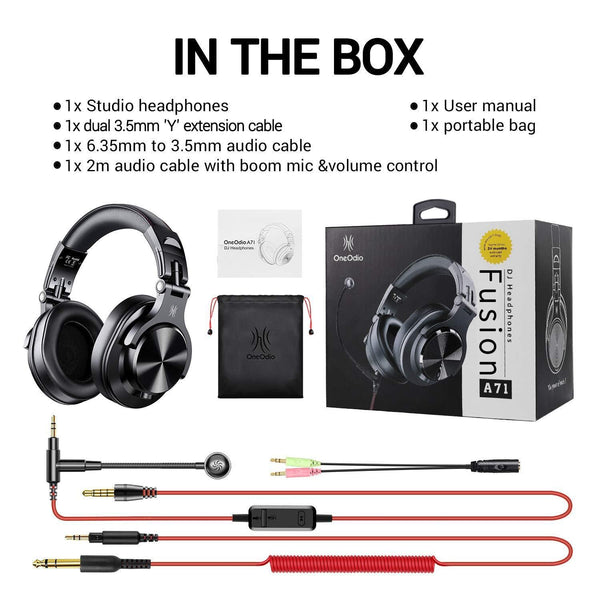 Dj Monitor With Mic Black Headphones