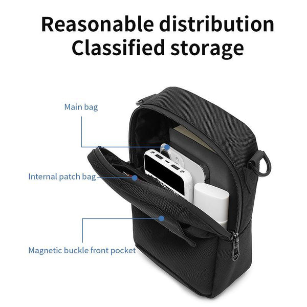 Waterproof Men Shoulder Bag Multifunctional & Durable Black Bags