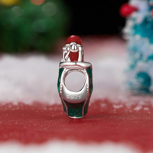 925 Sterling Silver Santa Bracelet Christmas Beads Bracelets