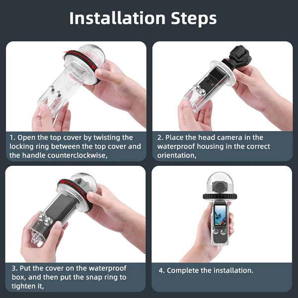 Waterproof Diving Housing For Dji Pocket 3 40M Depth_Clear Underwater Cases & Housings