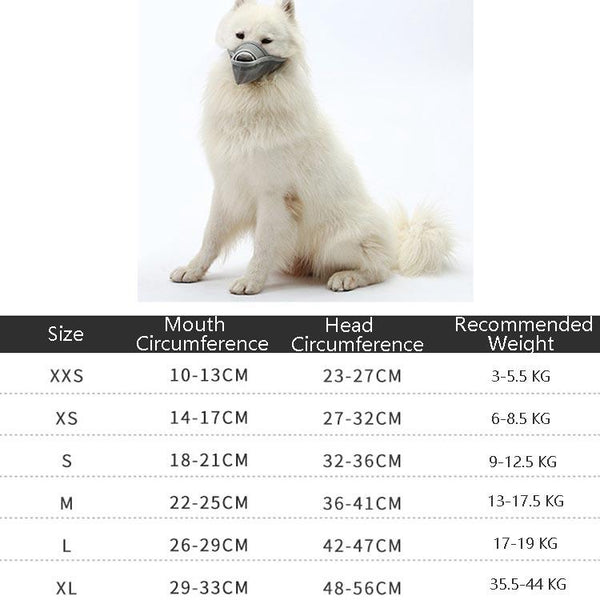 Dog Mouth Cover Anti Bite Mesh Medium And Large Dogs Drop Mask Xxs Gray Muzzles