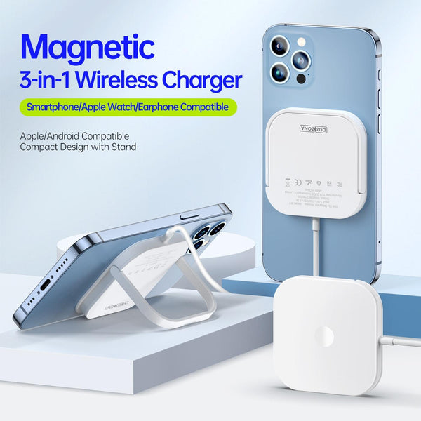 3 In 1 Magnetic Wireless Charger White Chargers & Cradles