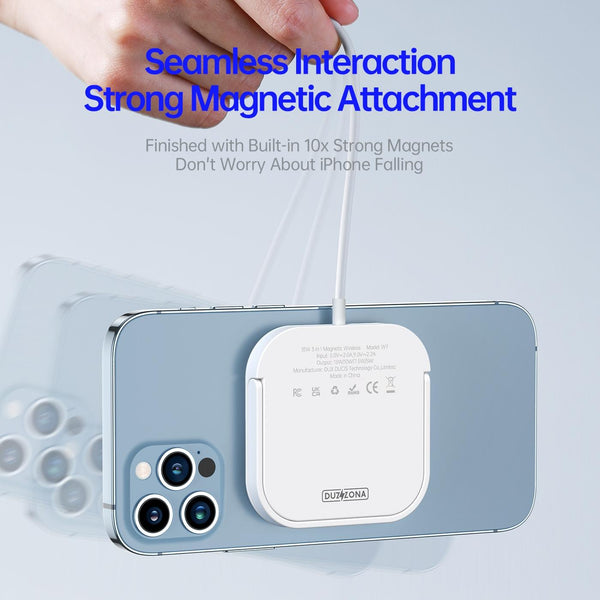 3 In 1 Magnetic Wireless Charger White Chargers & Cradles