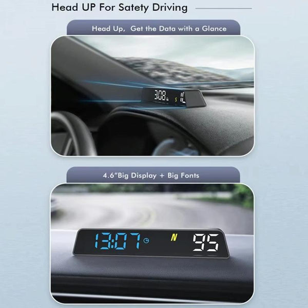 Usb Powered Hd Vehicle Altitude Meter Hud Display Blue White Other Instruments & Gauges