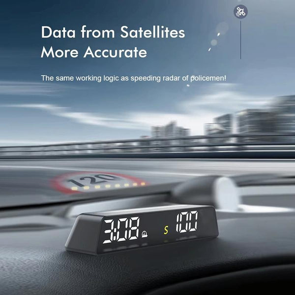 Usb Powered Hd Vehicle Altitude Meter Hud Display Blue White Other Instruments & Gauges
