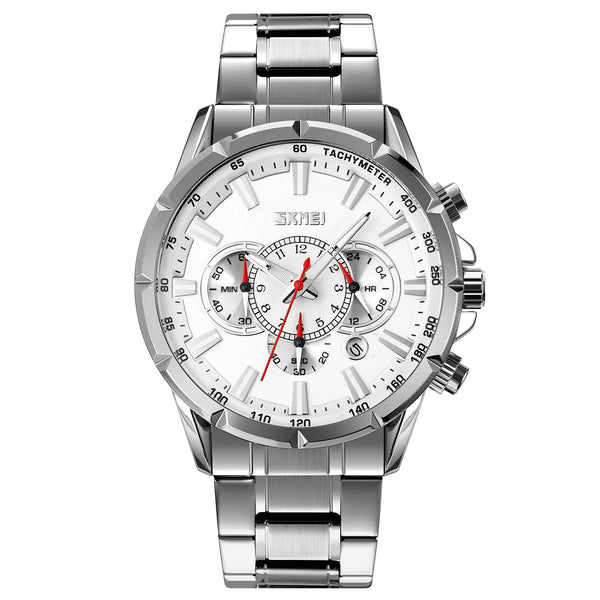 Stainless Steel Men Quartz Watch With Calendar 9241 Rose Gold Blue Watches