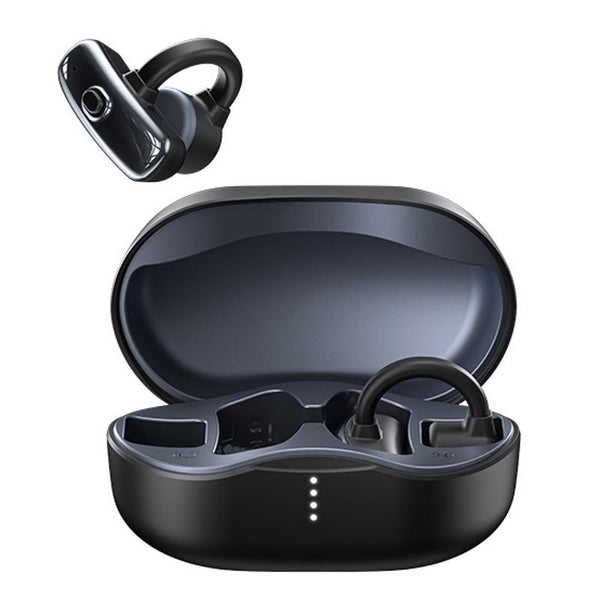 Wireless Bone Conduction Earphones Openbuds Clip On For Sports Black Headsets & Earpieces