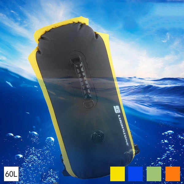 Waterproof Outdoor Rafting Backpack Inflatable Swimming Tote Bag For River Tracing And More Blue Dry Bags