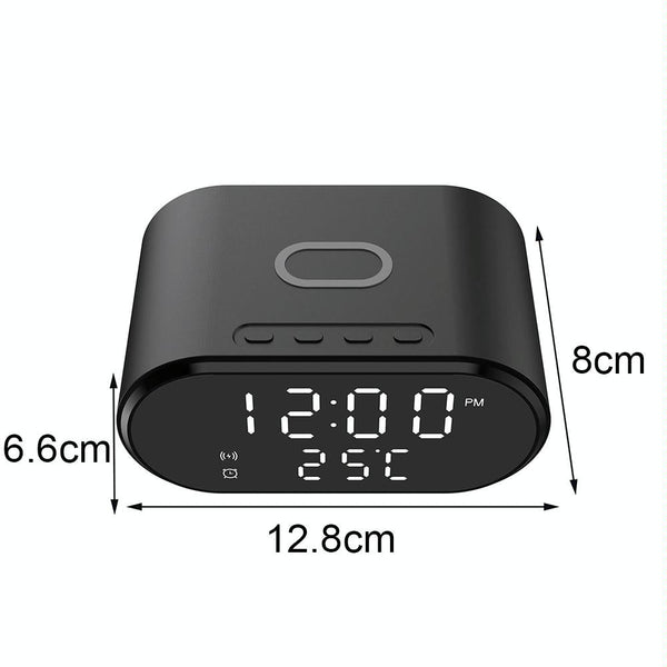 15W Wireless Charger With Mirror & Clock Black Chargers & Cradles