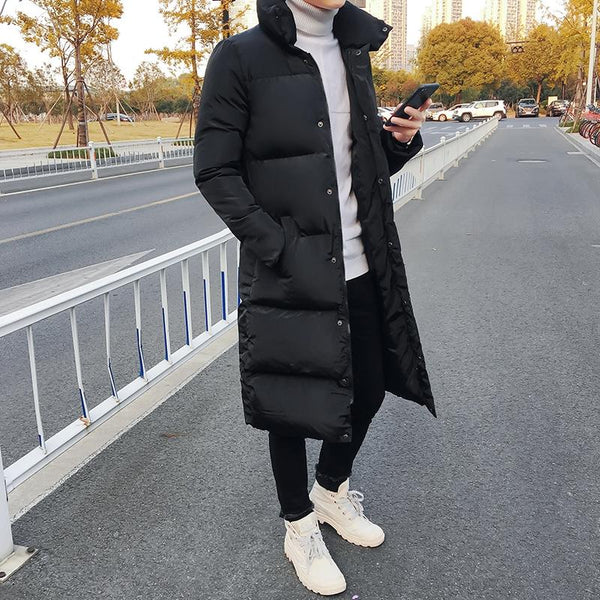Parallel 1 Sets Of Mens Long Down Jacket Coat Winter Parkas Thick Warm Slim Fit Male Overcoat Size Black Coats Jackets & Vests