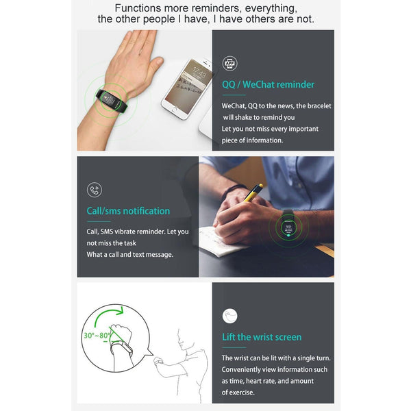 Waterproof Smart Bracelet With Colour Screen Ip67 Black Smart Watches