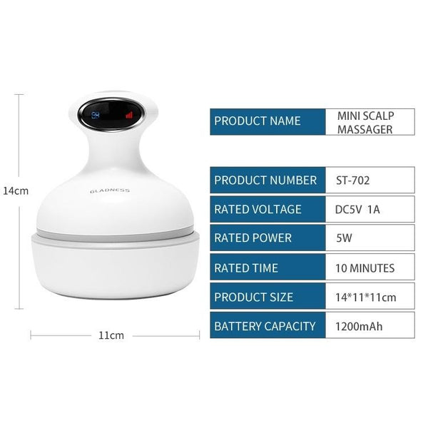 Smart Vibrating Kneading Head Massager English White Massagers