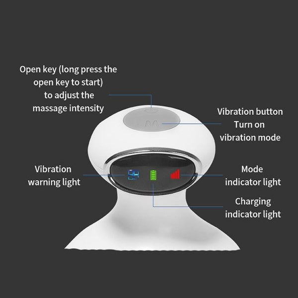 Smart Vibrating Kneading Head Massager English White Massagers