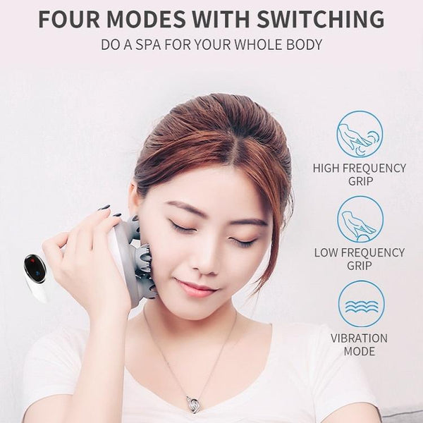 Smart Vibrating Kneading Head Massager English White Massagers