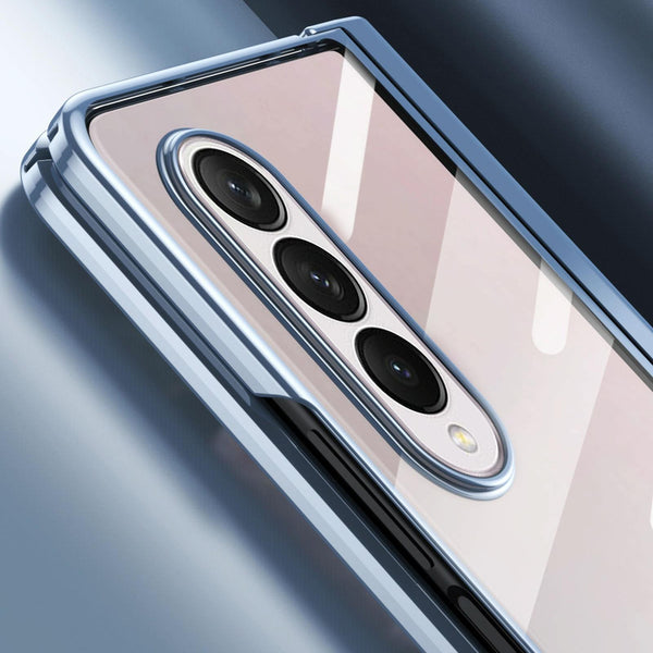 For Samsung Galaxy Z Fold4 5G Case With Pen Slot Electroplated Full Body Rose Gold Cases Covers & Skins