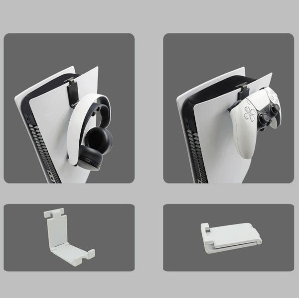 Sony Ps5 Game Console Headphone Storage Rack With Gamepad Hanger White Controllers & Attachments