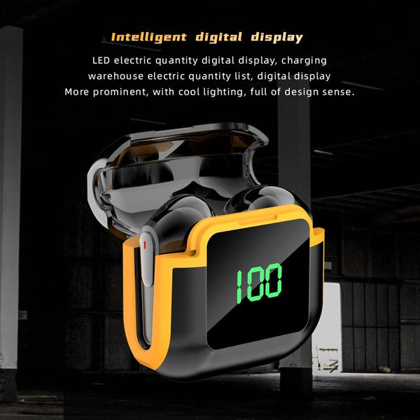 Intelligent Bluetooth Earphones With Digital Display Pro 90 Hifi Black Earbuds