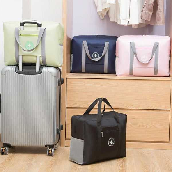 Folding Travel Bag With Trolley Case For Luggage Black Other Luggage