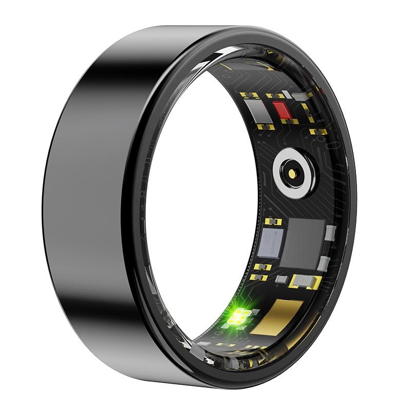Smart Ring With Heart Rate Blood Oxygen Sleep & Sports Modes Size 13 Black Activity Trackers
